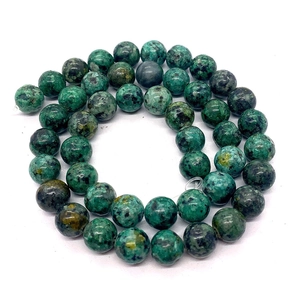 Natural African Turquoise round stone beads for DIY jewelry necklaces with black spots