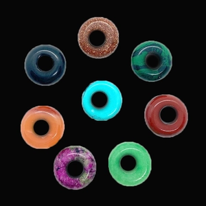 Natural Stone Beads Donut Shape Round Ring Polished Loose Beads DIY Necklace Jewelry Making Accessories For Women Men