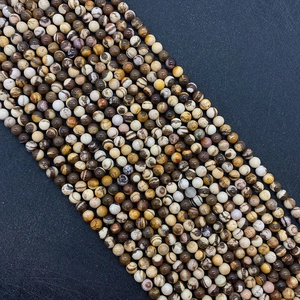 Perles rondes en jaspe zèbre naturel poli pour la création de bijoux et colliers