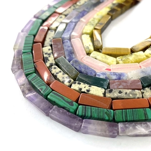 Rectangle natural stone tube beads in various colors for DIY jewelry making