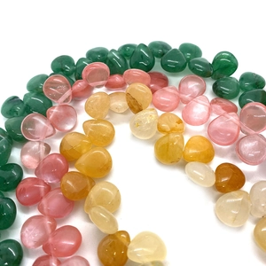 Perline di malachite naturale e pietre semipreziose a cuore per gioielli fai-da-te