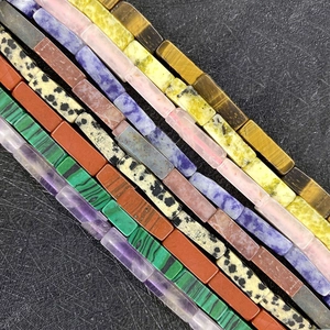 Natural Stone Tube Beads 4x13mm Rectangle Loose Beads For DIY Jewelry Making Necklace Bracelet Women Men Accessories