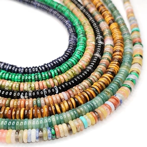 Perline tonde piatte in malachite naturale e pietre dure per creazione gioielli fai da te