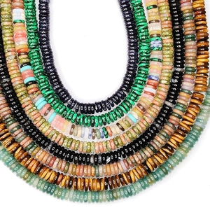 Perle in malachite e occhio di tigre naturali per creazione di gioielli fai da te