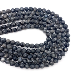 Perle tonde in labradorite naturale con riflessi blu per creazione gioielli
