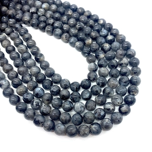 Perline di labradorite naturale lucida con riflessi blu e oro per creazione gioielli