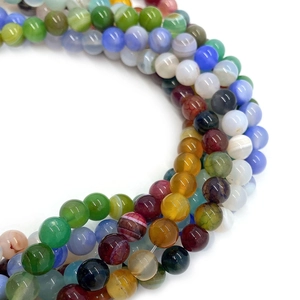 Gepolijste natuurlijke zijden en drakenader agaat kralen in kleuren voor DIY-sieraden