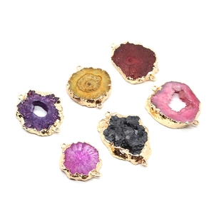 Natuurlijke agaat druzy connectoren met vergulding voor DIY sieraden maken