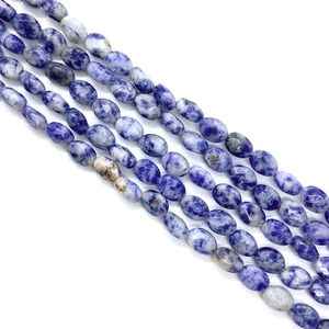 Perles ovales facettées en pierre naturelle sodalite bleue pour la création de bijoux DIY