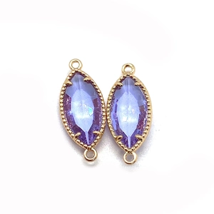 Lila Marquise-Naturstein-Kristallverbinder mit vergoldeter Metallbasis für DIY-Schmuck