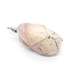 Natuurlijke kristallen hanger met zilverdraad omwikkeling voor DIY-sieraden