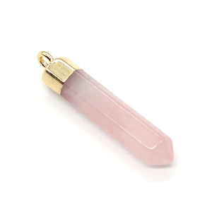 Rosa Kristall Anhänger in Sechskantform mit goldener Kappe für DIY Halsketten
