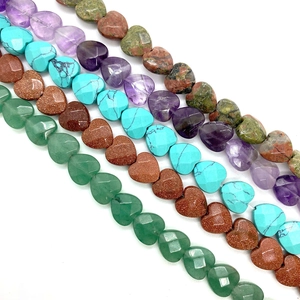 Gefacetteerde hartvormige natuursteen kralen voor DIY sieraden maken in diverse kleuren