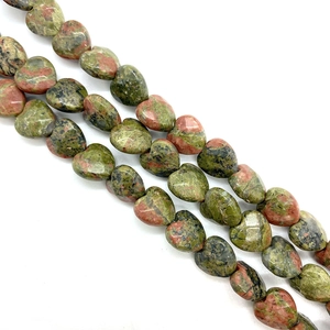 Gepolijste hartvormige Unakite natuursteen kralen voor DIY ketting sieraden maken