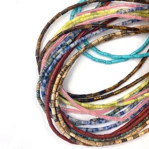 Colorful 2x4mm natural stone tube beads for DIY jewelry necklaces and bracelets