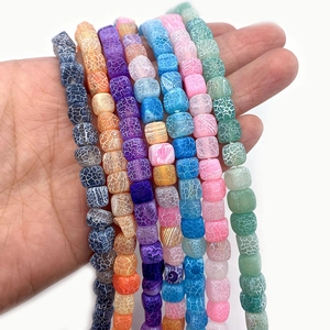 Perle quadrate in agata naturale con venature a drago per creazione di gioielli DIY