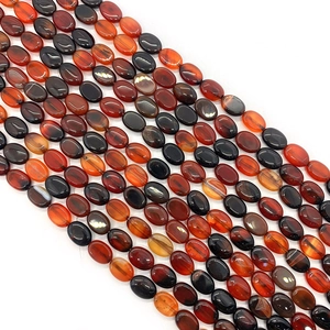 Mixed natural red agate oval flat beads 10x14mm for DIY jewelry making accessories