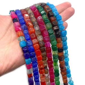 Natuurlijke drakenader agaat vierkante kralen 8mm kleurrijke losse stenen voor DIY sieraden