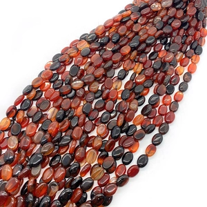 Perles en agate rouge naturelle forme ovale 10x14mm pour création de bijoux DIY