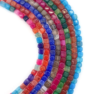 Natural dragon vein agate square beads in vibrant colors for DIY jewelry making