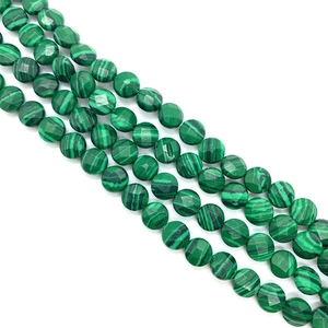 Faceted malachite gemstone spacer beads with natural green stripes for DIY jewelry making