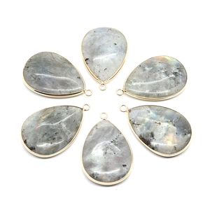 Druppel Natuursteen Hanger Gouden Zetting Voor DIY Ketting Armband Oorbel Maken Sieraden Accessoires Vrouwen
