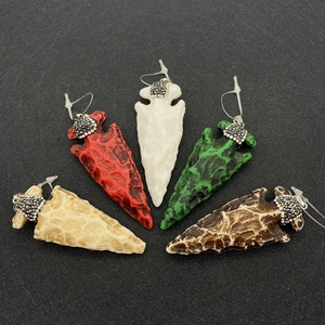 Pendentif Pointe de Flèche en Pierre Naturelle Résine Os de Bovin Avec Strass Incrusté Style Tribal DIY Accessoire Pendentif Uniquement (Sans Chaîne)