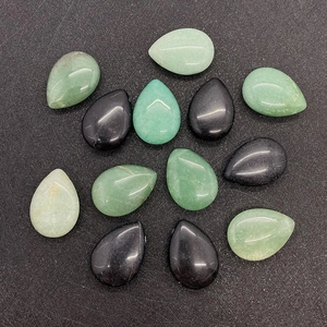 Natuursteen Teardrop Kralen Groene Aventurijn Zwarte Agaat Gepolijst Waterdruppel Losse Kralen Voor DIY Sieraden Maken Accessoires