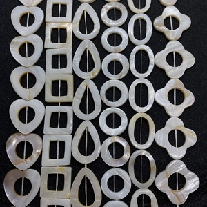 Natural heart and square freshwater shell beads with pearl luster for DIY jewelry making