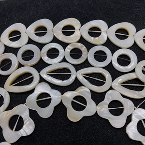 Natural freshwater mother of pearl shell beads in heart round drop and flower shapes for DIY
