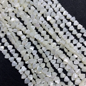 Perline Sciolte in Madreperla Naturale a Forma di Cuore per Accessori per la Creazione di Gioielli DIY Bianco Elegante