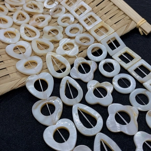 Natural freshwater shell beads in heart and floral shapes for DIY jewelry making