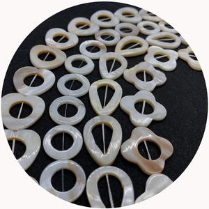 Natural white freshwater shell beads in mixed geometric shapes for DIY jewelry making