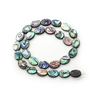 Natürliche Abalone Paua Muschel Perlen oval mit irisierendem Glanz für DIY Schmuckdesign