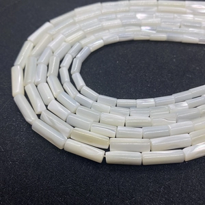 Iridescent natural shell tube beads for DIY necklace and bracelet jewelry making