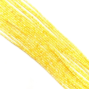 Fili di perle tonde in conchiglia naturale gialla 2mm per creazione di gioielli e collane