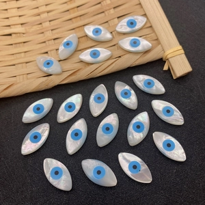 Natürliche Muschel Markise Evil Eye Perlen für DIY Schmuckherstellung und Handwerk