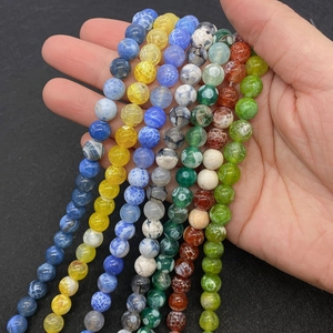 Natural fire dragon vein agate beads in various vibrant colors for DIY jewelry making