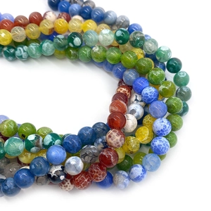 Multi-color dragon vein fire agate loose beads 6-10mm for DIY jewelry making