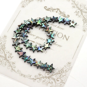 Star-shaped abalone shell beads with natural iridescence for DIY jewelry making 10-12mm