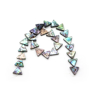 Triangle natural abalone shell beads with iridescent luster for DIY jewelry making