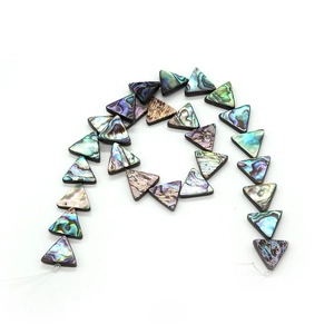 Natural triangle abalone shell beads with iridescent textures for DIY jewelry making