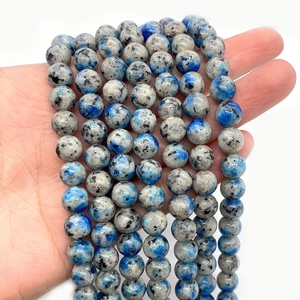 Perle tonde lucide in azzurrite K2 da 6-10mm per accessori gioielli fai-da-te