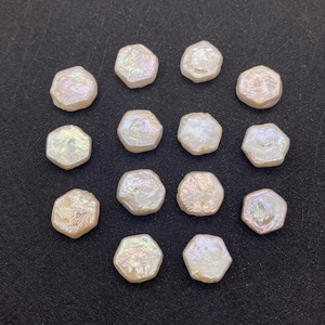 Perles en Vrac en Perle d'Eau Douce Naturelle Hexagonale Baroque Irrégulière Perles Irisées Blanches Pour Création Bijoux Artisanaux