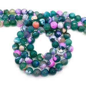 Polished 6mm-10mm dragon vein agate beads in green and purple for DIY jewelry making