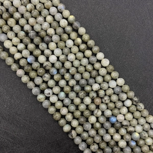 Pietra Naturale di Labradorite Grigia Perline Sciolte Tonde Lucidate Cangianti Pietra Flash Distanziali per Creazione di Gioielli DIY