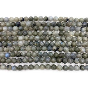 Perle tonde in labradorite naturale con riflessi cangianti per gioielli fai-da-te