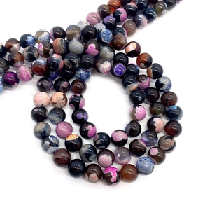 Cuentas de ágata de fuego natural pulida en espiral colorida para crear joyería fina