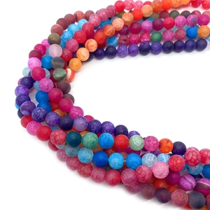 Matte drakenader agaat kralen in kleurrijke regenboogtinten voor DIY sieraden maken