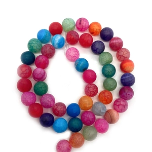 Gekleurde matte drakenader agaat ronde kralen voor DIY sieraden en handwerk